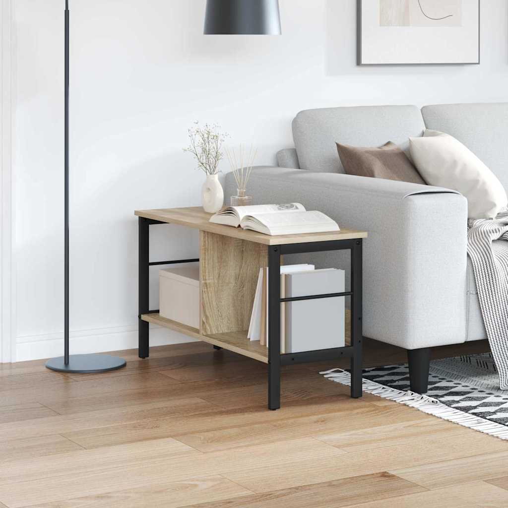Bogreol i sonoma eg 82 × 32 × 47 cm - konstrueret træ, industriel reol