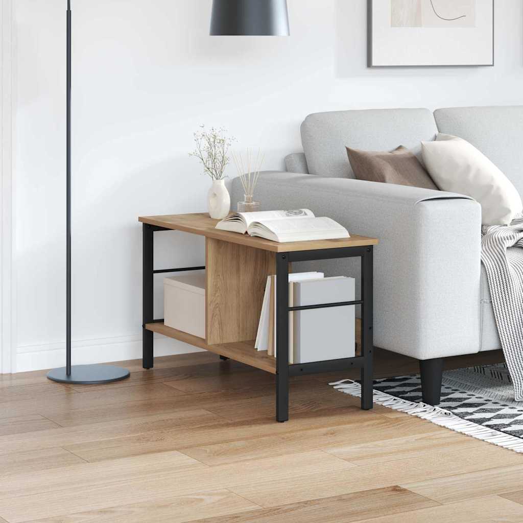 Bogreol i industriel stil - Artisan egetræ, 82 × 32 × 47 cm, konstrueret træ