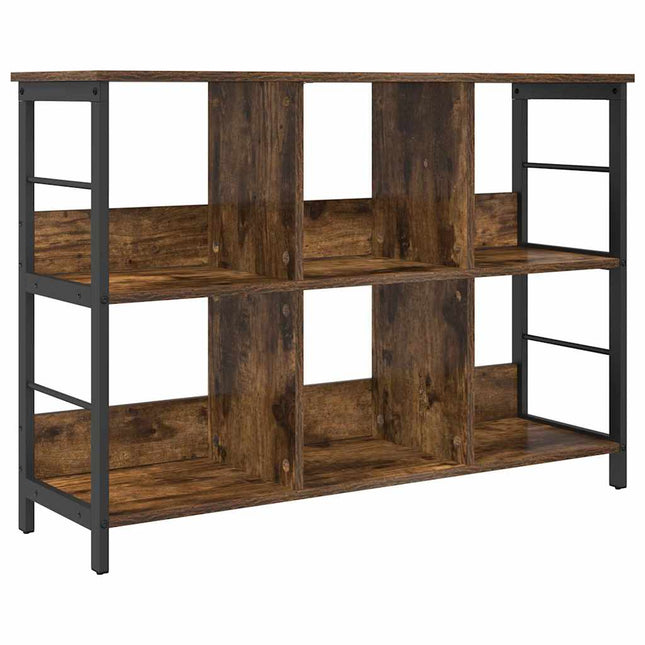 Bogreol 6 niveauer 102 x 32 x 72,5 cm Konstrueret træ Røget eg