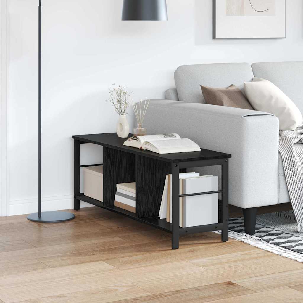 vidaXL Bogreol 3 niveauer 102 x 32 x 40,5 cm Konstrueret træ Sort eg