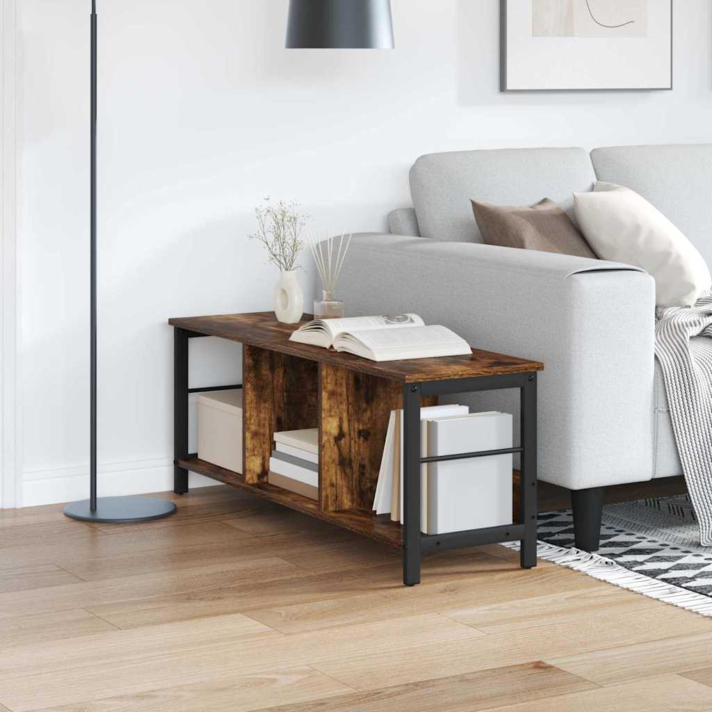 vidaXL Bogreol 3 niveauer 102 x 32 x 40,5 cm Konstrueret træ Røget eg