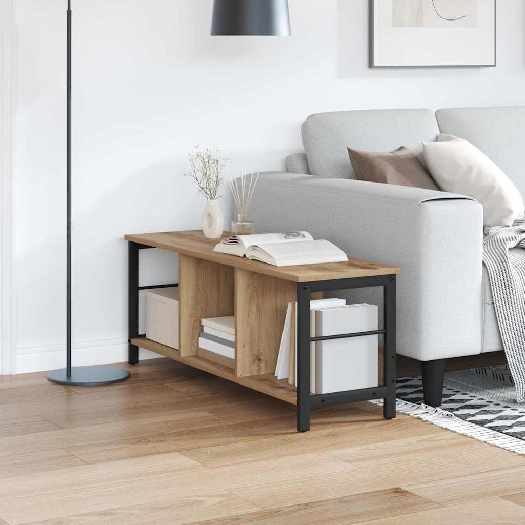 Bogreol i industrielt design - artisan egetræ, 102 × 32 × 40,5 cm
