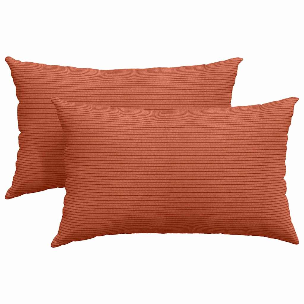 Sofapuder 2 pcs Rød orange 50 x 30 cm Velourstof