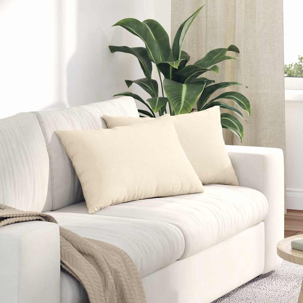 Sofapuder 2 pcs Creme 60 x 40 cm Velourstof