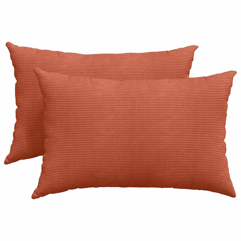 Sofapuder 2 pcs Rød orange 60 x 40 cm Velourstof