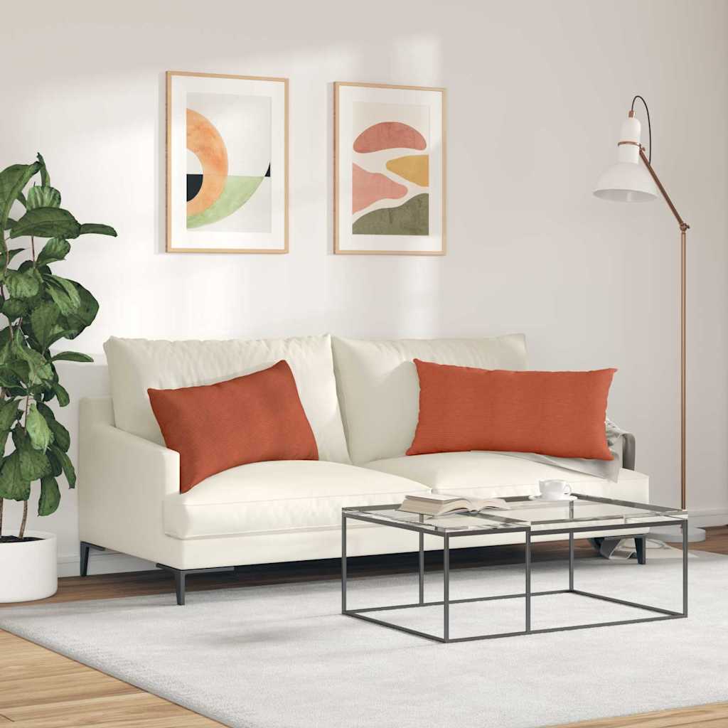 Sofapuder 2 pcs Rød orange 80 x 40 cm Velourstof