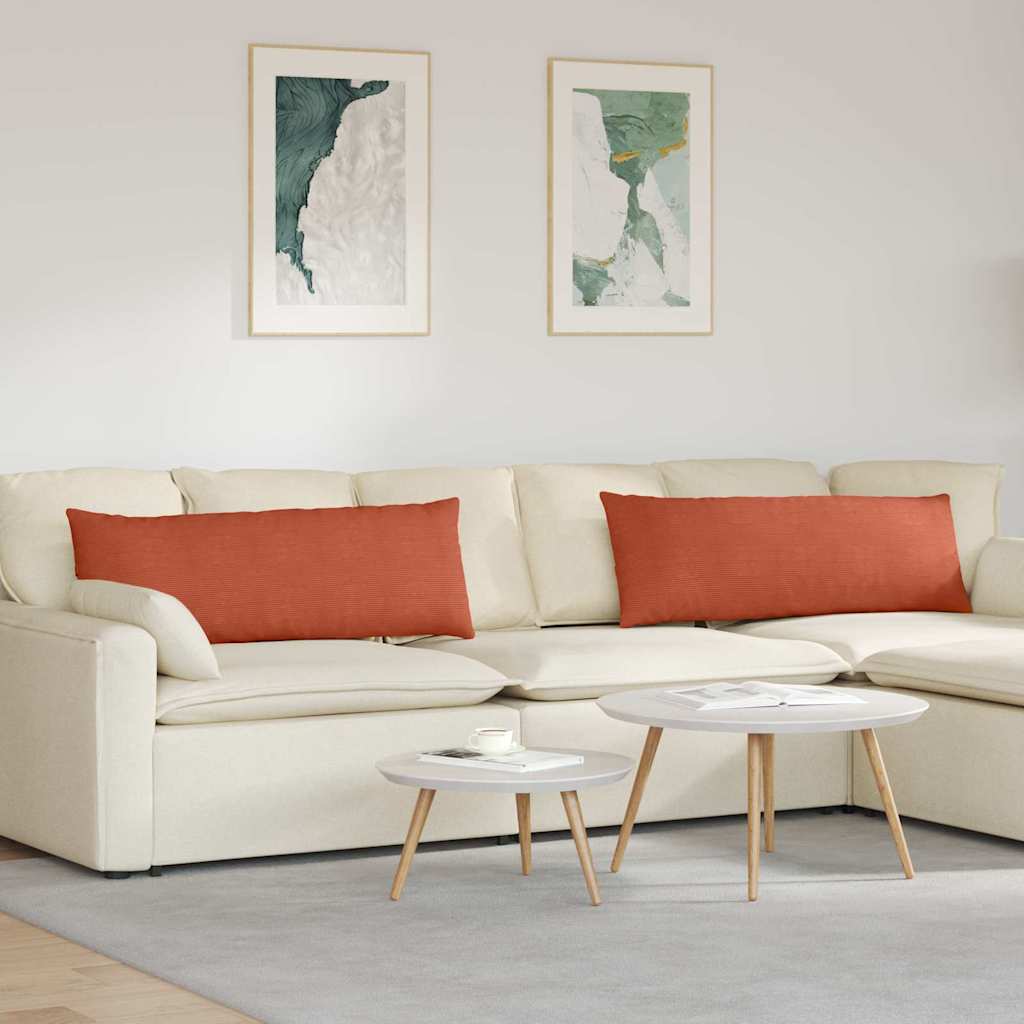 Sofapuder 2 pcs Rød orange 120 x 40 cm Velourstof