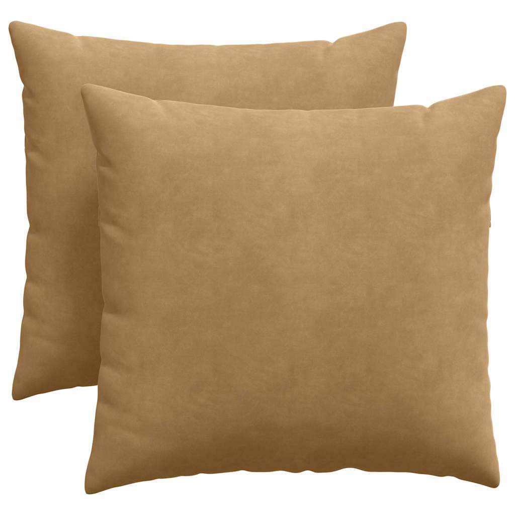 Sofapuder 2 pcs Brun 45 x 45 cm Velourstof