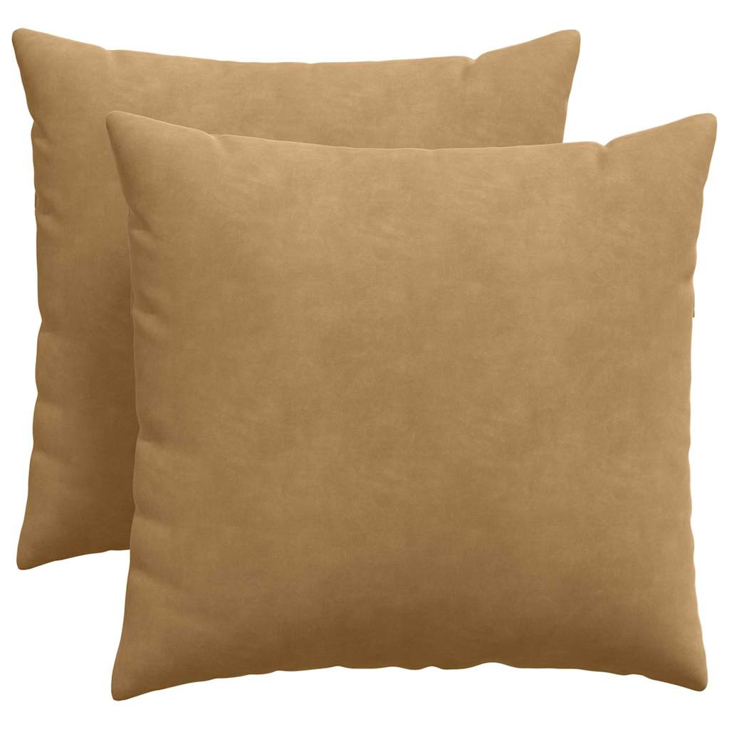 Sofapuder 2 pcs Brun 50 x 50 cm Velourstof