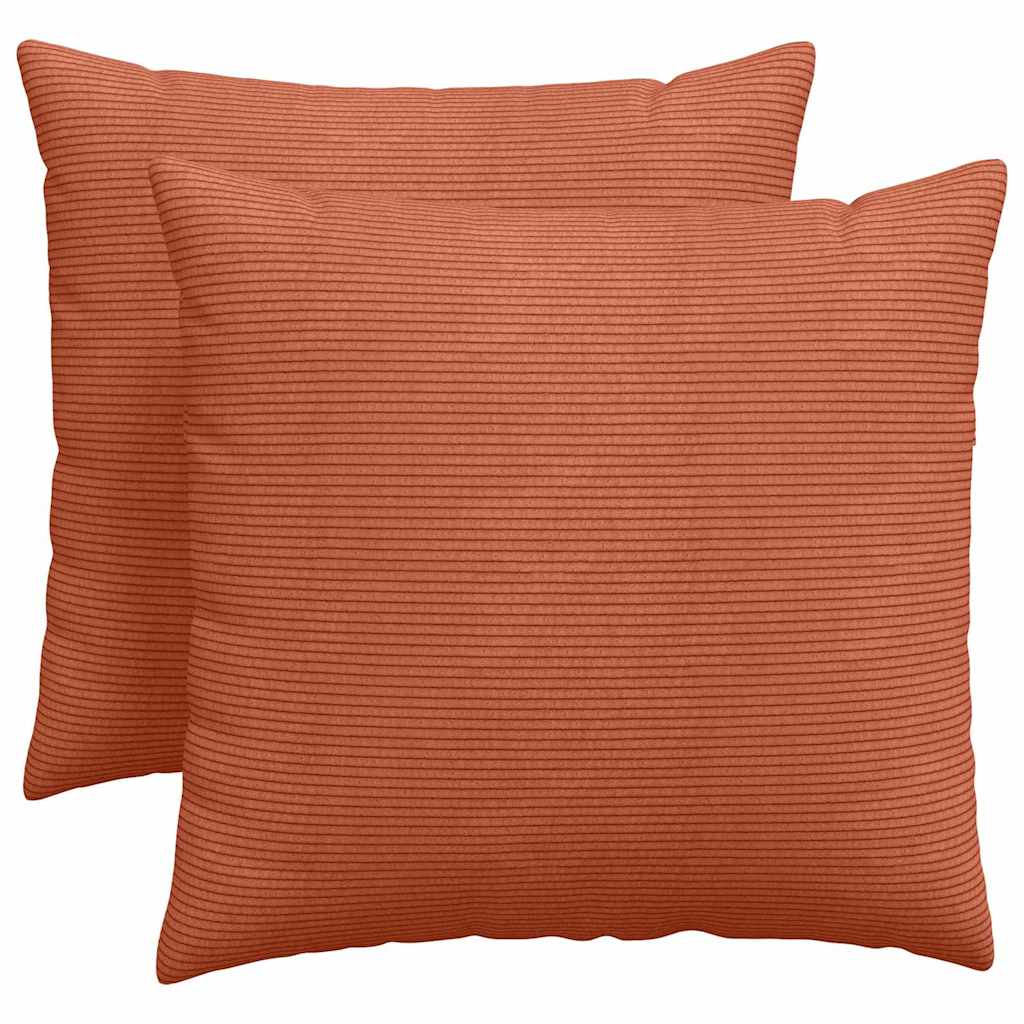 Sofapuder 2 pcs Rød orange 50 x 50 cm Velourstof