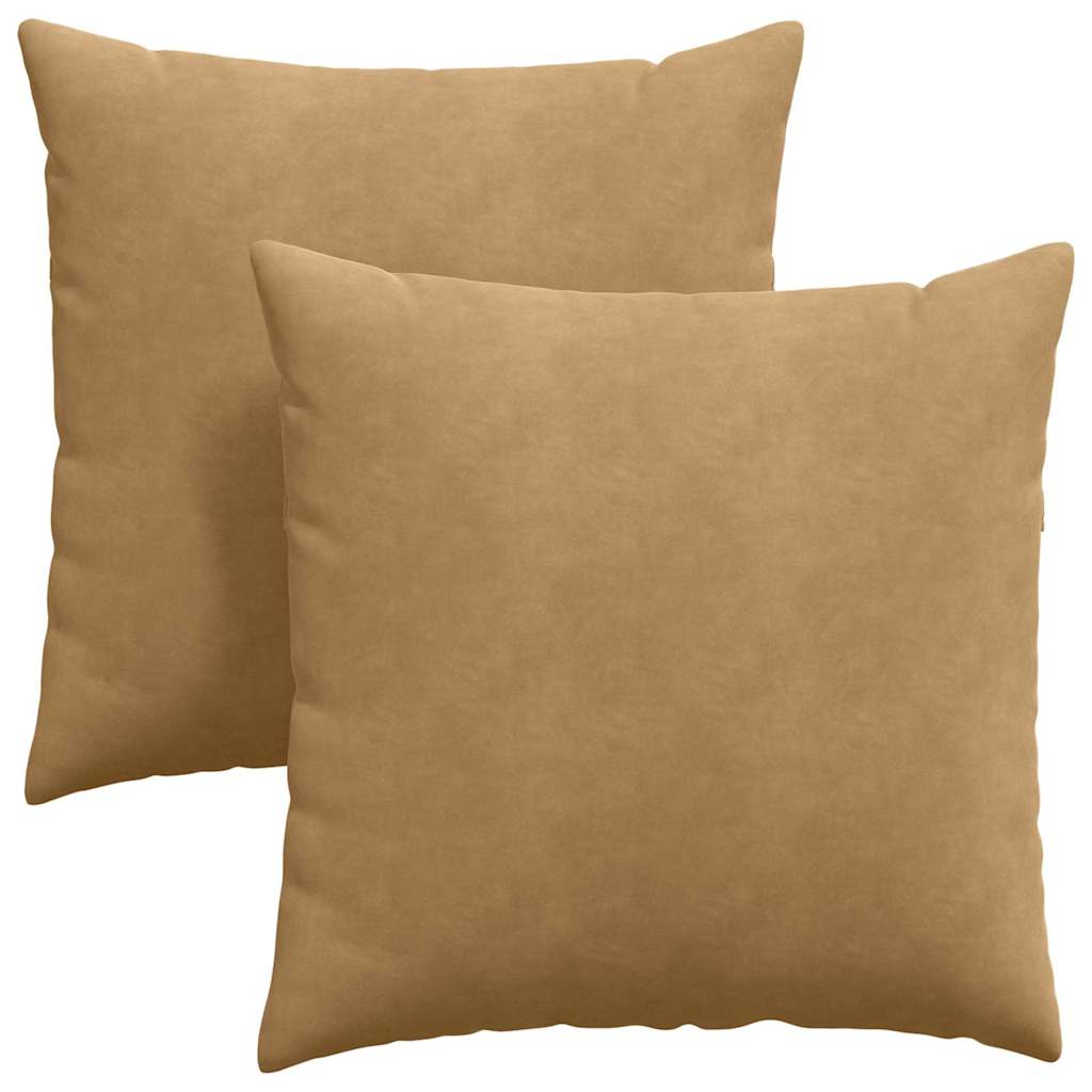 Sofapuder 2 pcs Brun 80 x 80 cm Velourstof