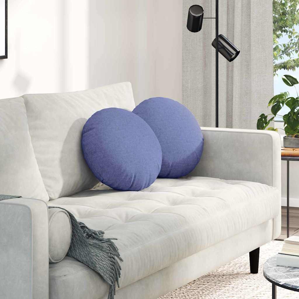 Sædepuder 2 pcs Jeans blå Ø40 x 13 cm Stof