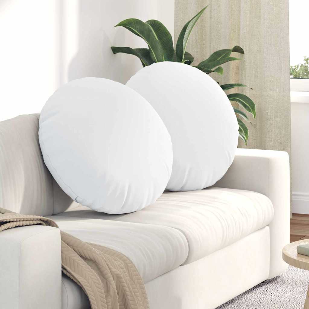 Sædepuder 2 pcs Hvid Ø80 x 29 cm Stof