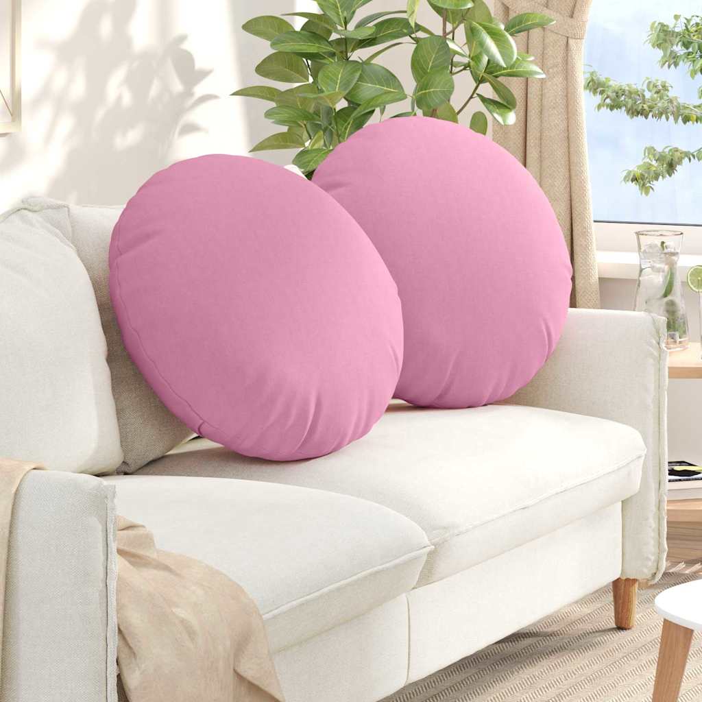 Sædepuder 2 pcs Lyserød Ø80 x 29 cm Stof