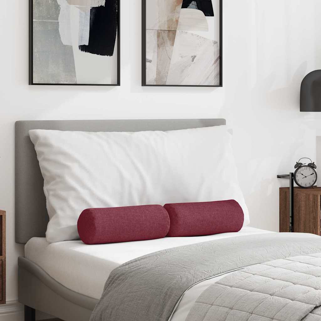 Bolsterpuder 2 pcs Vinrød Ø 15 x 40 cm Stof