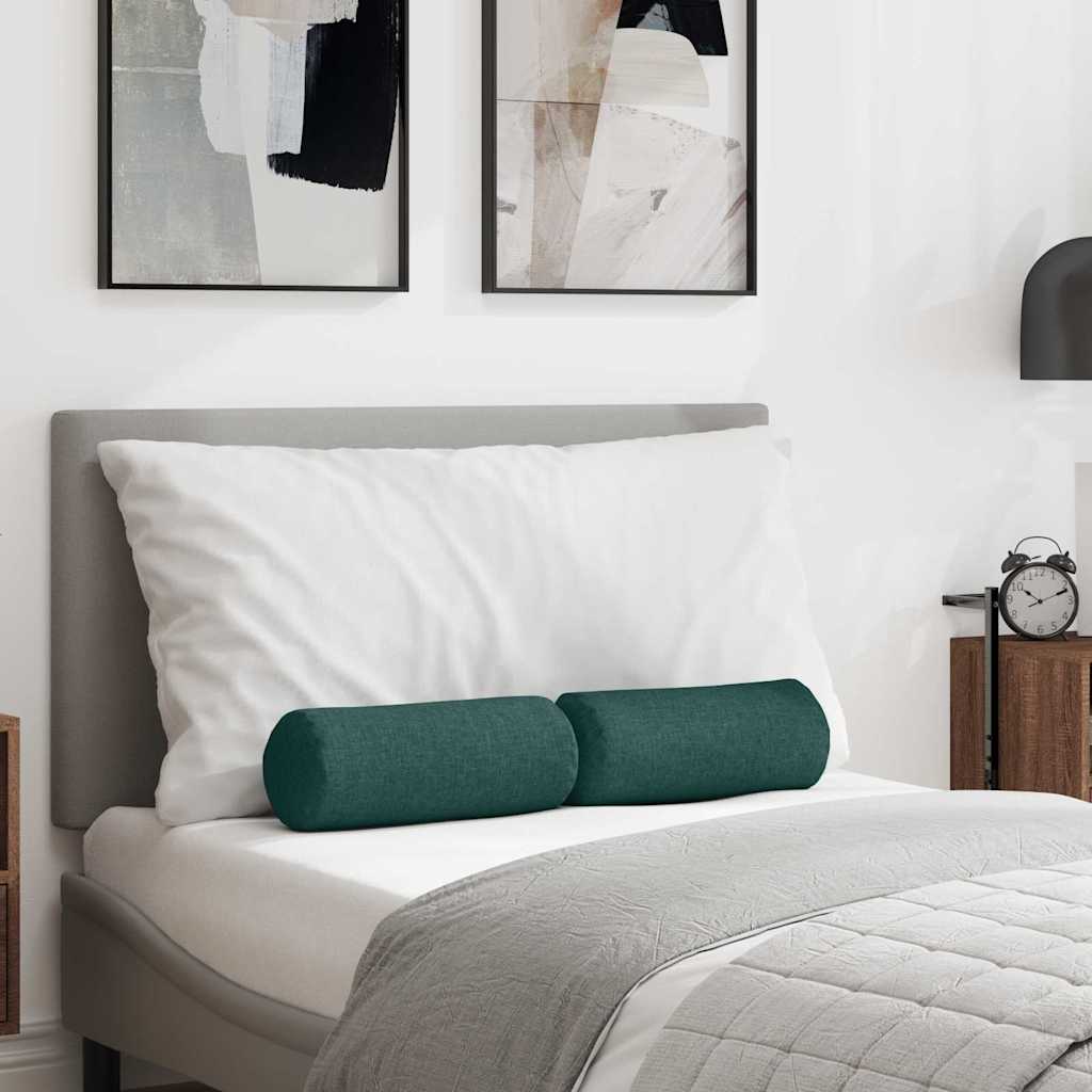 Bolsterpuder 2 pcs Mørkegrøn Ø 15 x 40 cm Stof