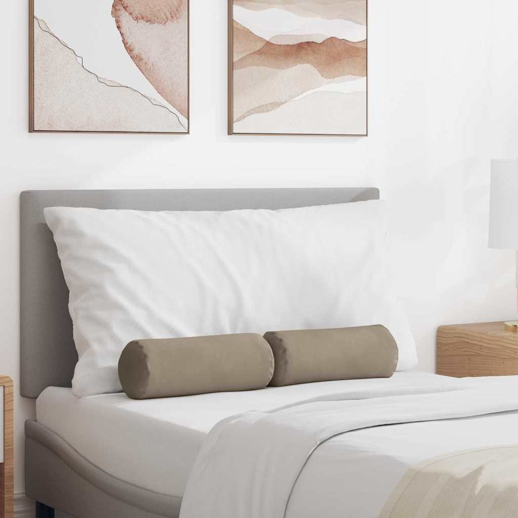 Bolsterpuder 2 pcs Gråbrun Ø 15 x 40 cm Mikrofiberstof