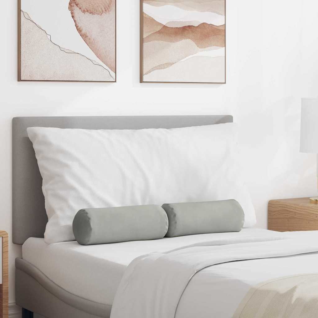 Bolsterpuder 2 pcs Lysegrå Ø 15 x 40 cm Mikrofiberstof