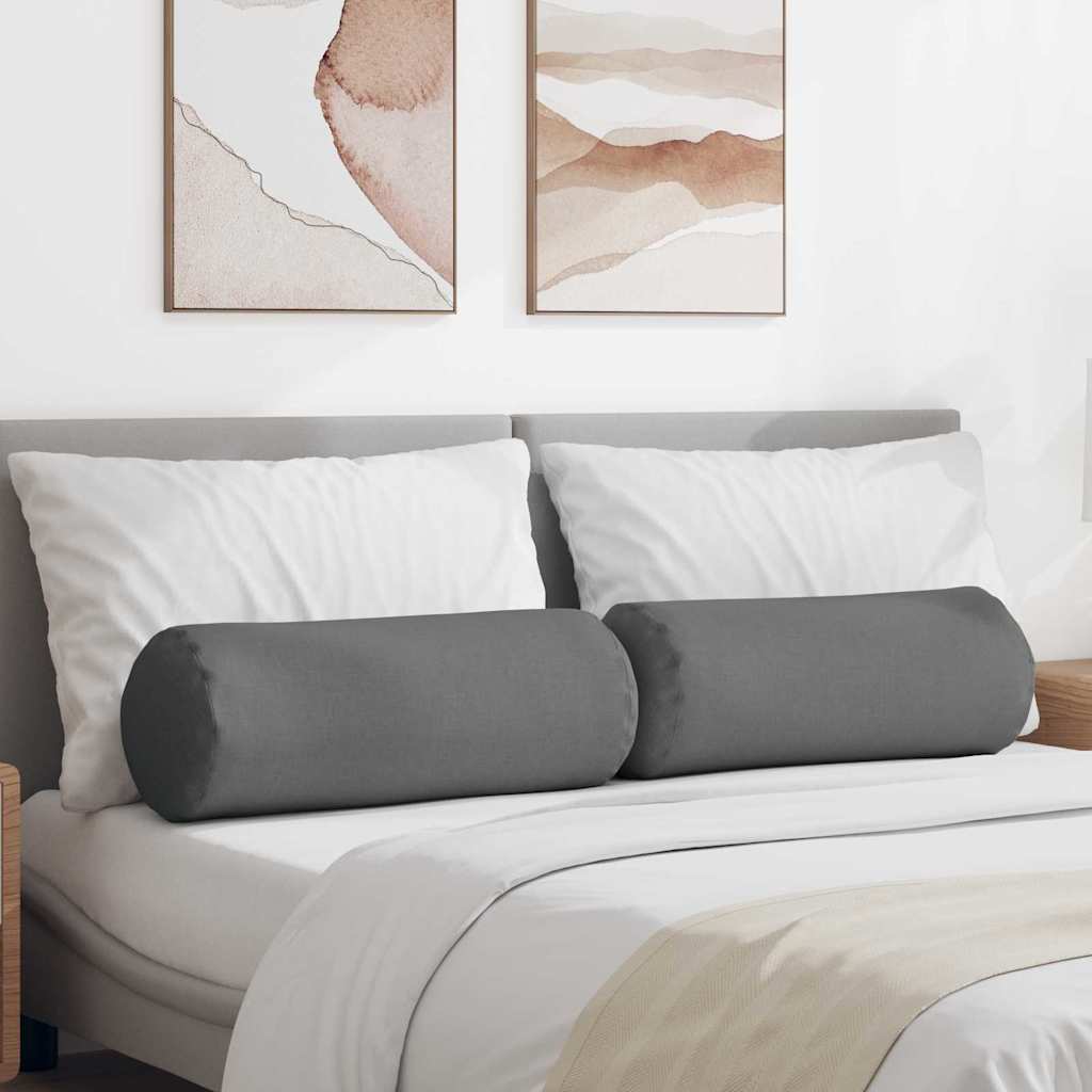 Bolsterpuder 2 pcs Mørkegrå Ø 25 x 70 cm Stof billede