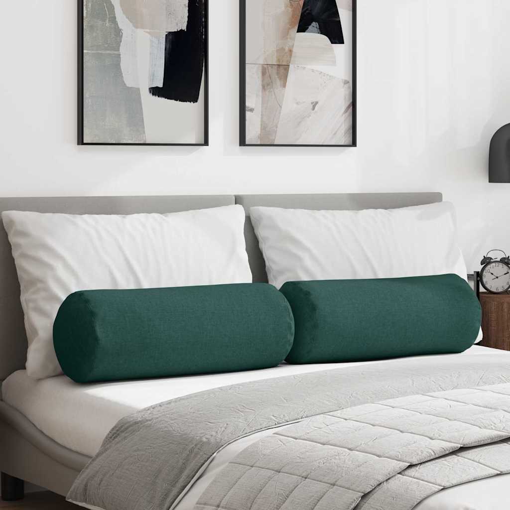 Bolsterpuder 2 pcs Mørkegrøn Ø 25 x 70 cm Stof
