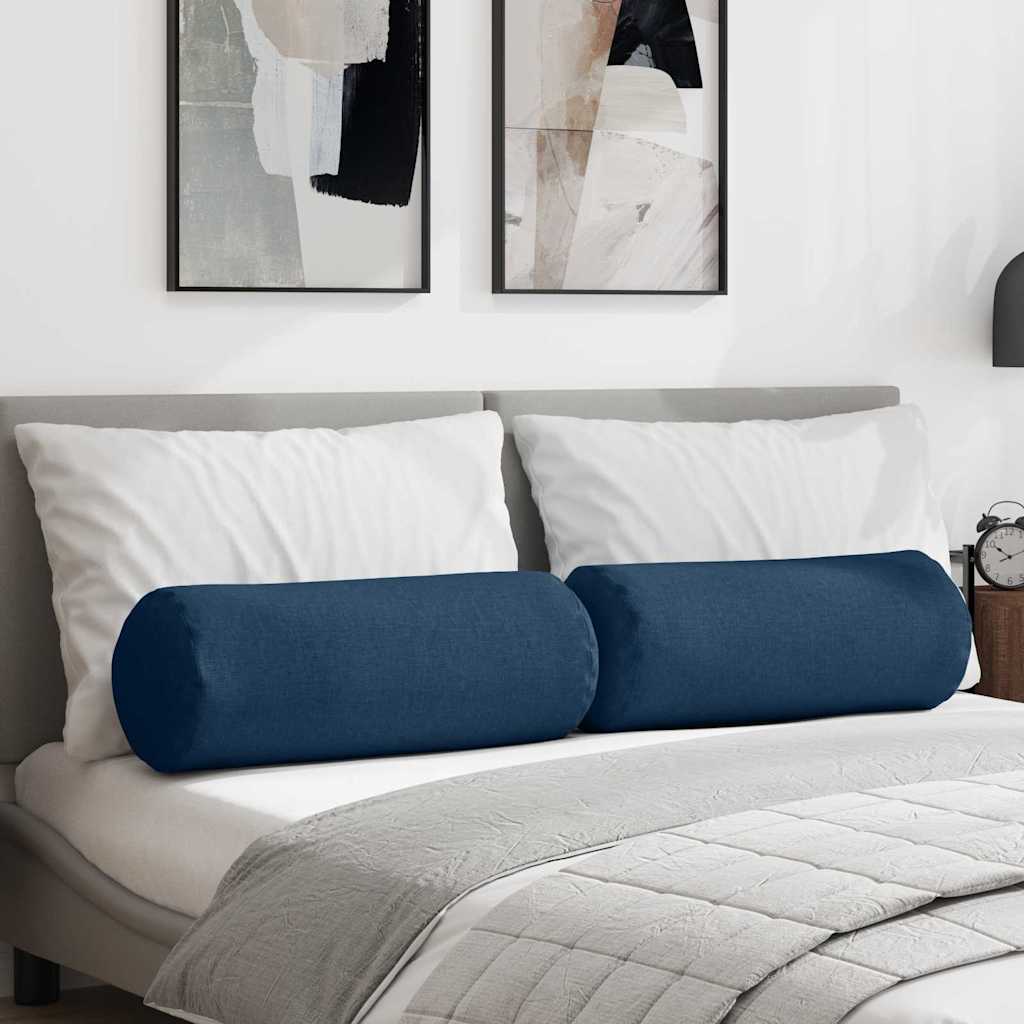 Bolsterpuder 2 pcs Blå Ø 25 x 70 cm Stof billede