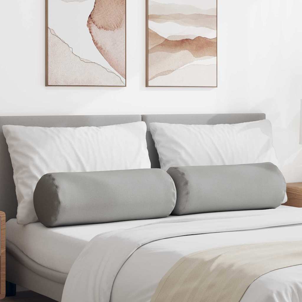 Bolsterpuder 2 pcs Skygrå Ø 25 x 70 cm Stof billede