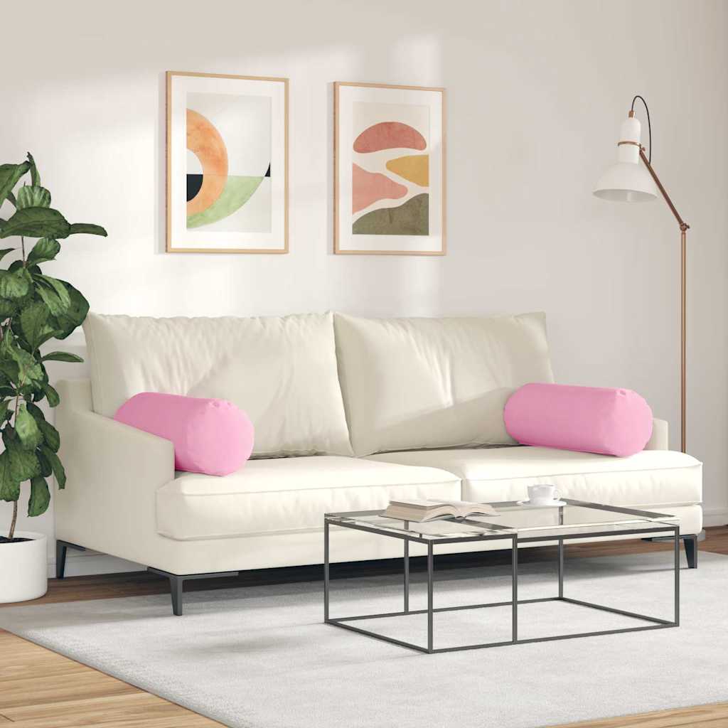 Bolsterpuder 2 pcs Lyserød Ø 25 x 70 cm Stof