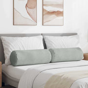 Bolsterpuder 2 pcs Lysegrå Ø 25 x 70 cm Velourstof