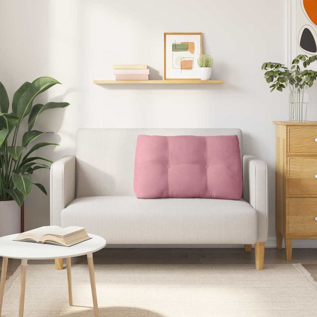 Rygpude Lyserød 80 x 24 x 50 cm Fløjl