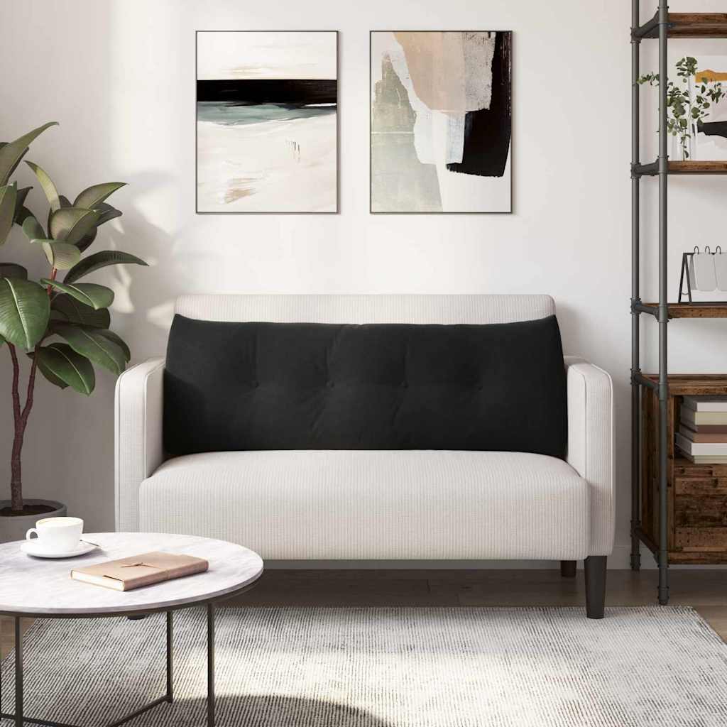 Rygpude Sort 140 x 24 x 50 cm Fløjl