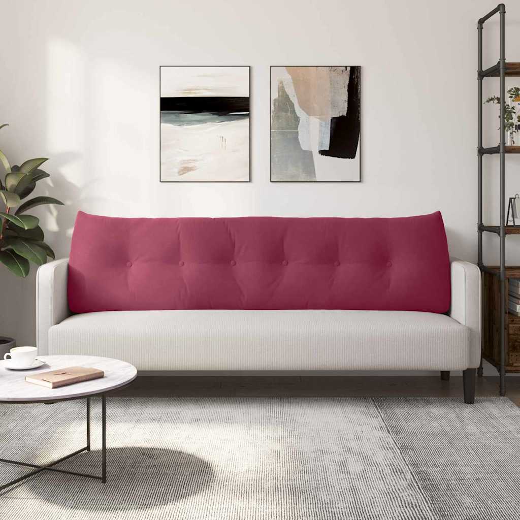 Rygpude Vinrød 180 x 24 x 50 cm Fløjl