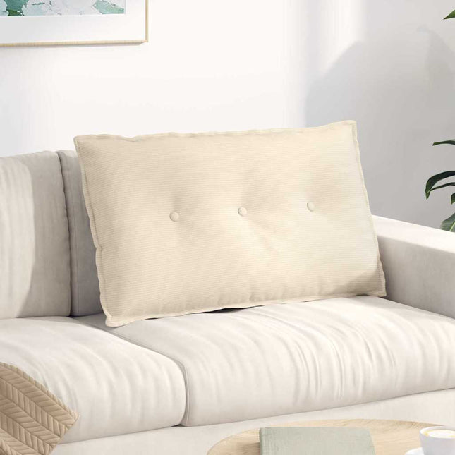 Rygpude Creme 80 x 50 cm Velourstof