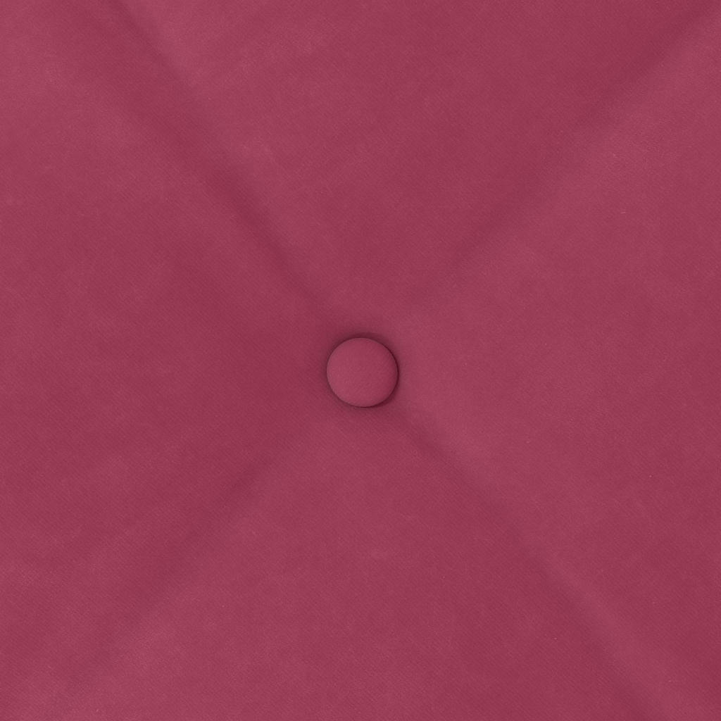 Rygpude Vinrød 100 x 50 cm Velourstof