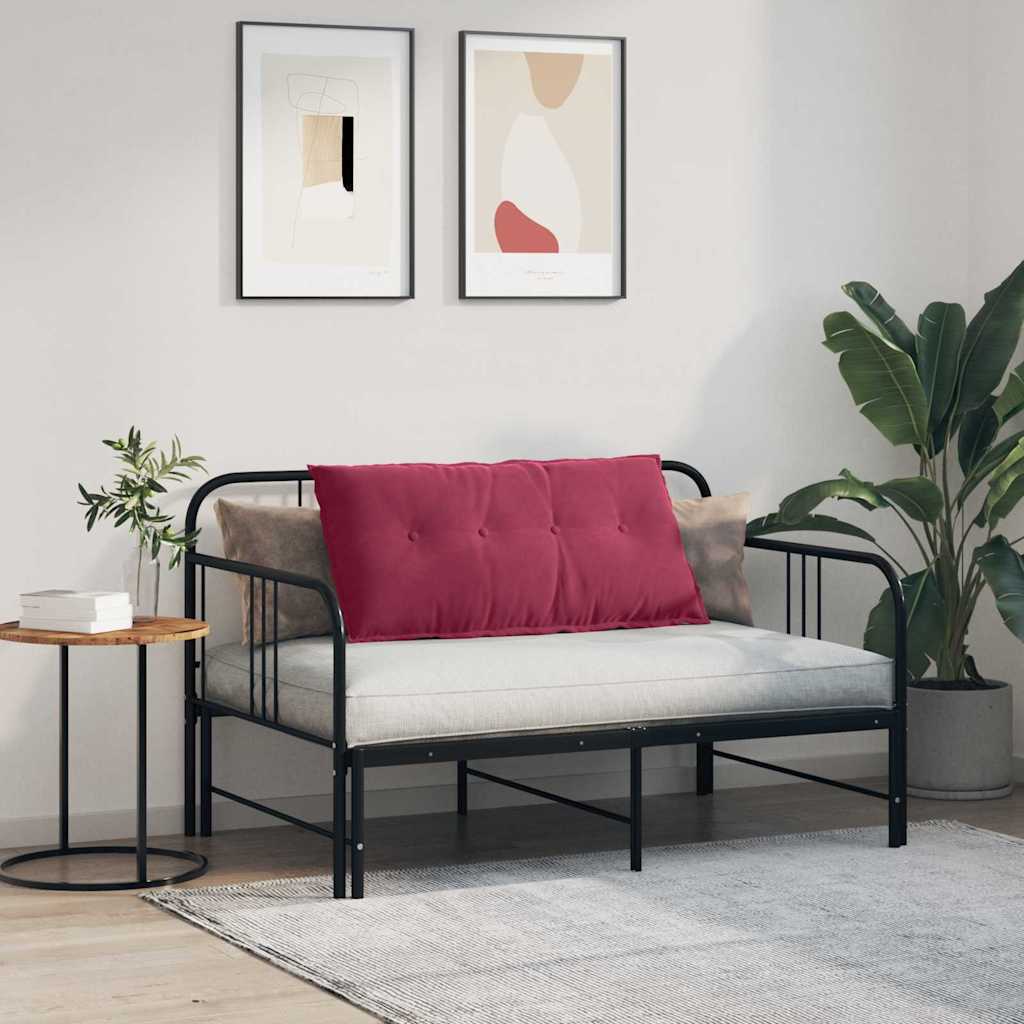 Rygpude Vinrød 100 x 50 cm Velourstof