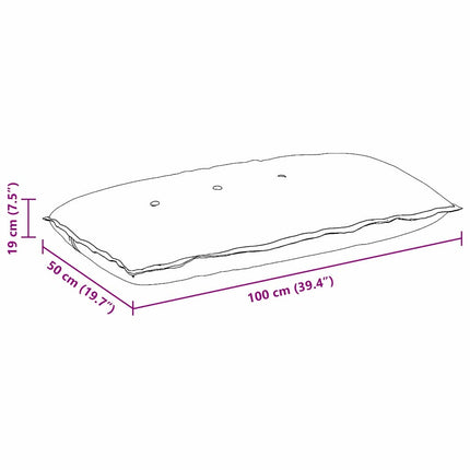 Rygpude Vinrød 100 x 50 cm Velourstof