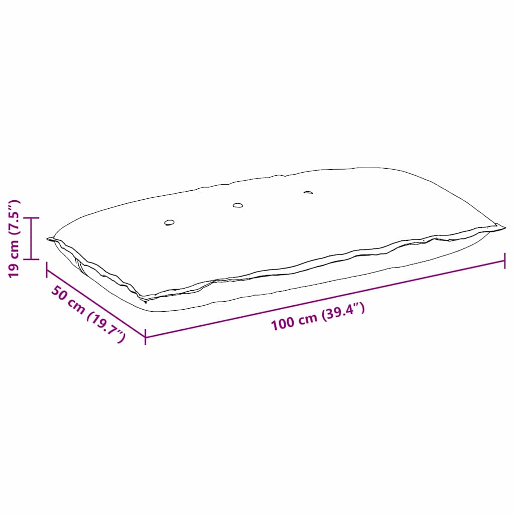 Rygpude Vinrød 100 x 50 cm Velourstof