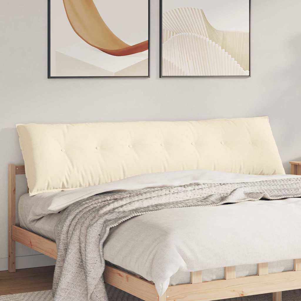 Rygpude Creme 200 x 50 cm Velourstof
