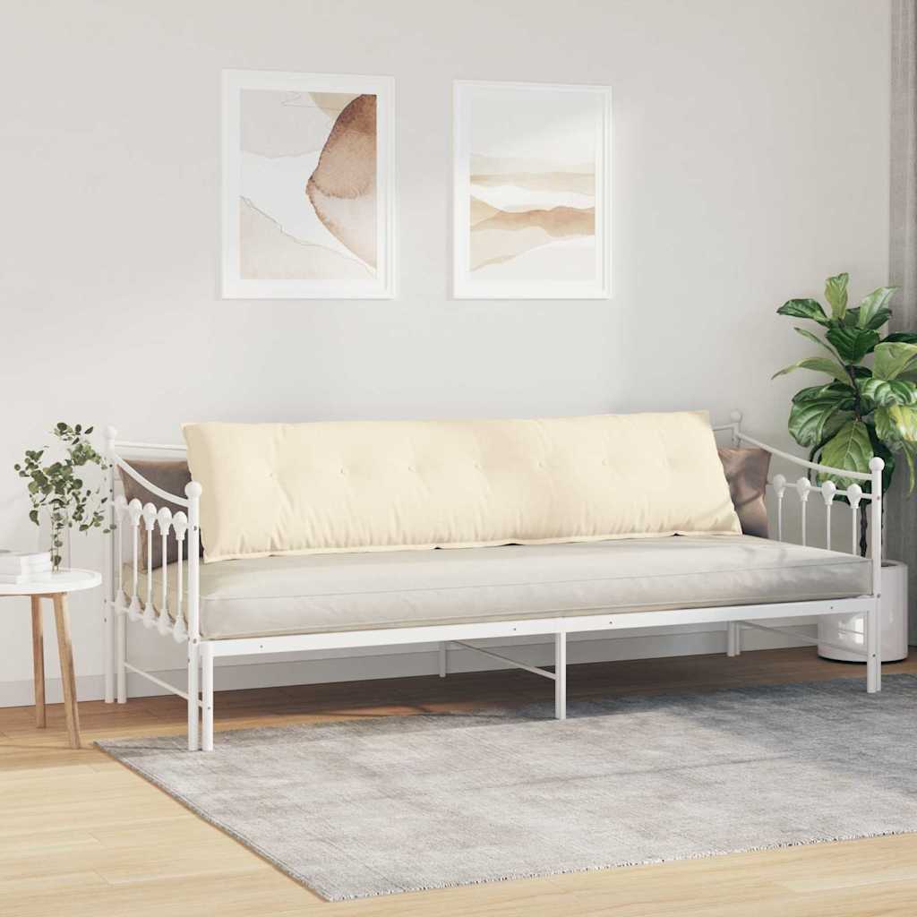 Rygpude Creme 200 x 50 cm Velourstof