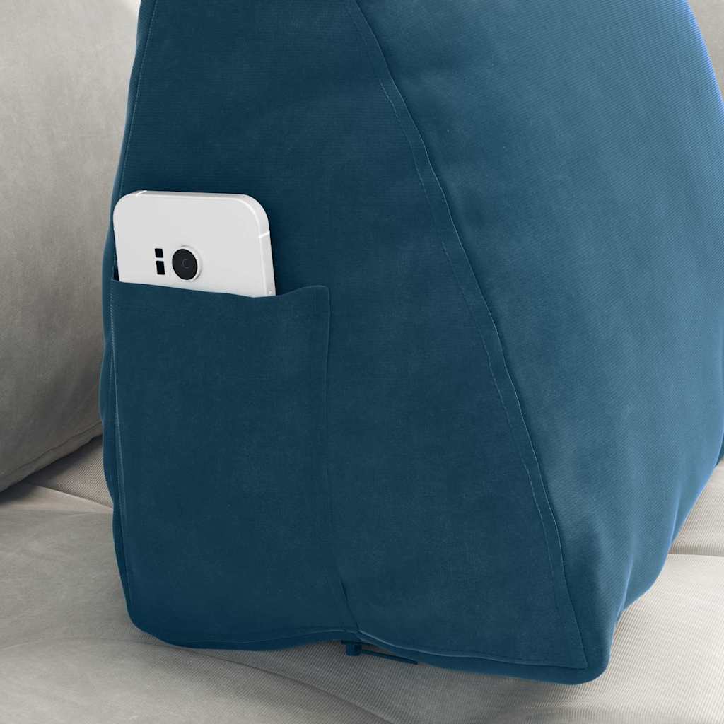 Rygpude Blå 45 x 20 x 35 cm Velourstof