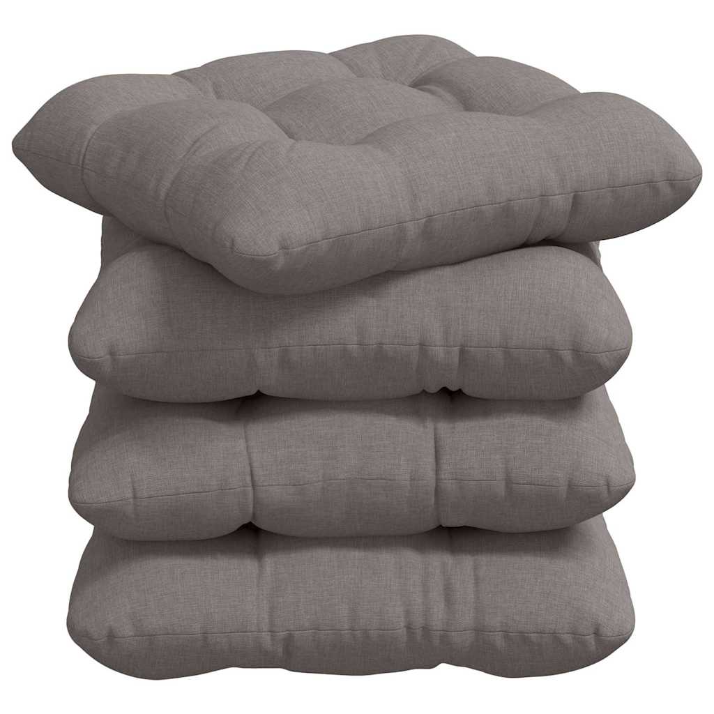 Sædepuder 4 pcs Gråbrun 45 x 45 x 12 cm Stof