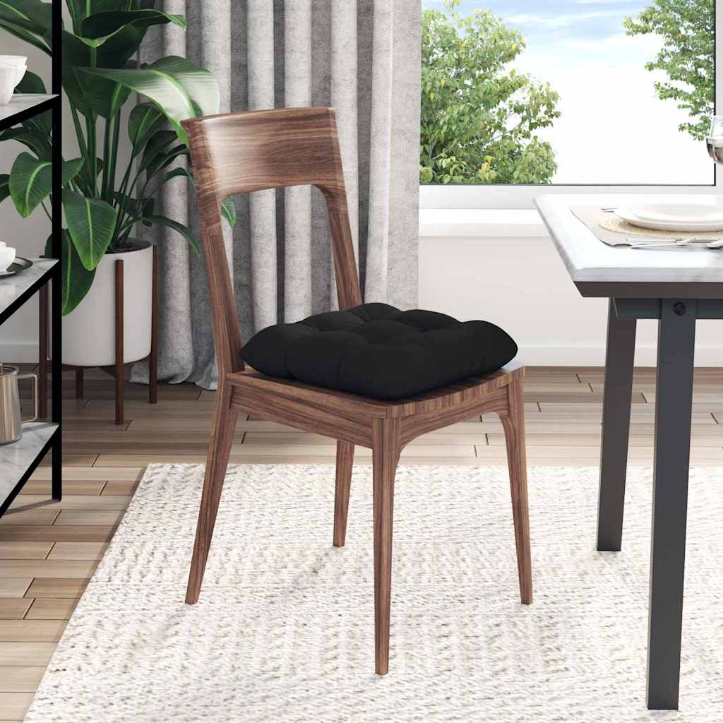 Sædepuder 4 pcs Sort 45 x 45 cm Mikrofiberstof