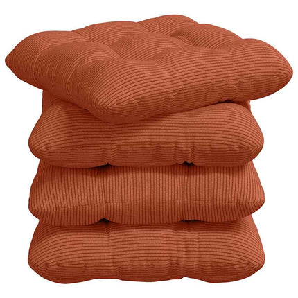 Sædepuder 4 stk. Velourstof Rød orange 45 x 45 cm