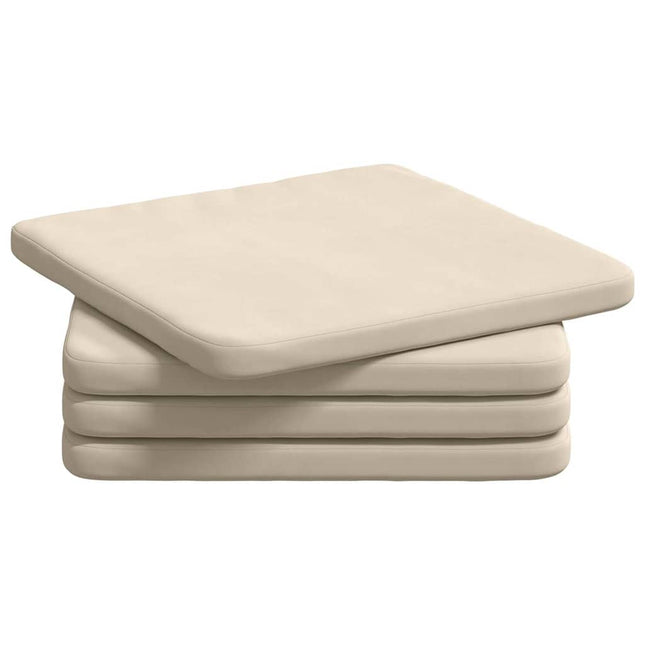 Sædepuder 4 stk. Mikrofiberstof Beige 40 x 40 x 3 cm