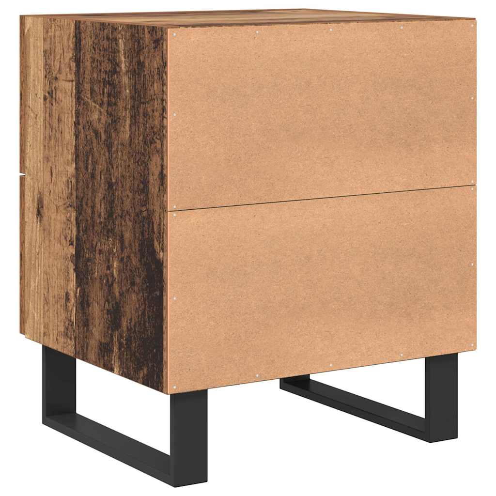 Natskab med skuffe 2 pcs Gammelt træ og sort 40 x 35 x 47,5 cm