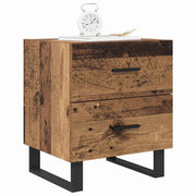 Natskab med skuffe 2 pcs Gammelt træ og sort 40 x 35 x 47,5 cm