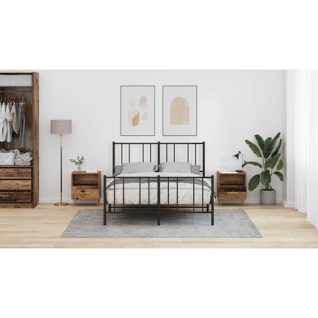 Sengebord 2 pcs Gammelt træ 40 x 35 x 47,5 cm Konstrueret træ