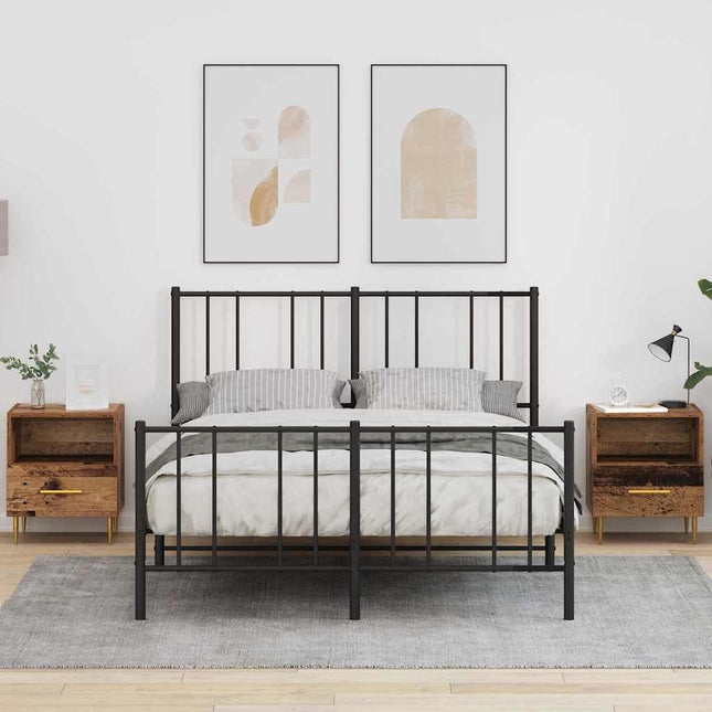Sengebord 2 stk. Gammelt træ 40 x 35 x 47,5 cm Konstrueret træ