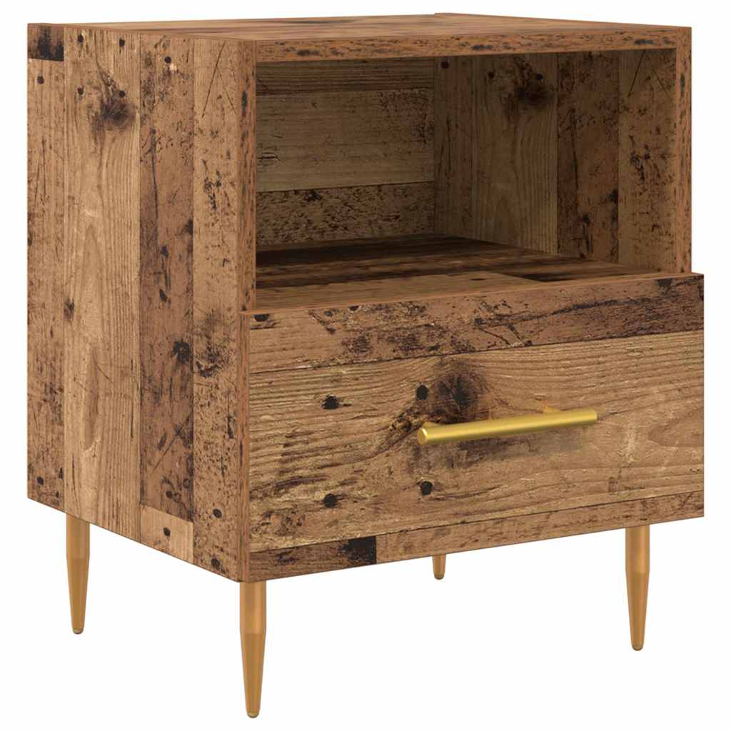Sengebord 2 pcs Gammelt træ 40 x 35 x 47,5 cm Konstrueret træ