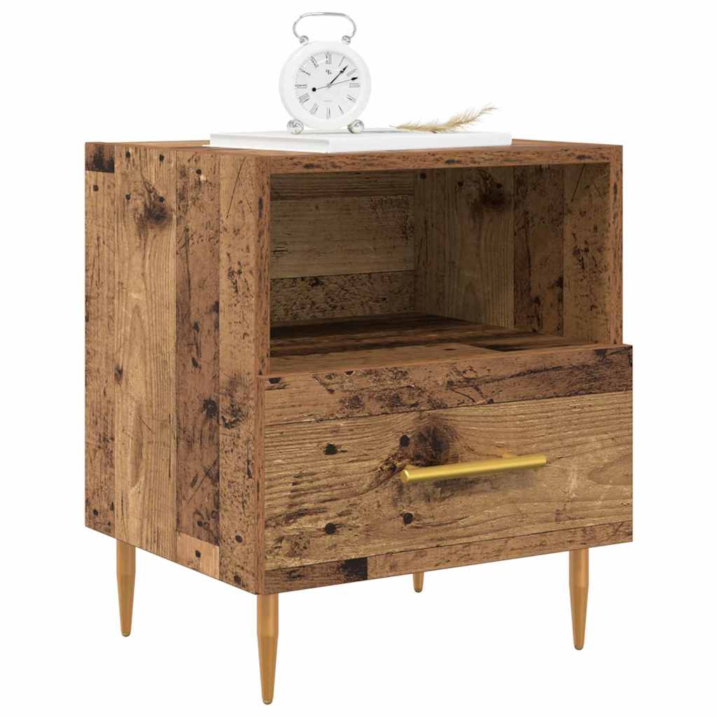 Sengebord 2 pcs Gammelt træ 40 x 35 x 47,5 cm Konstrueret træ