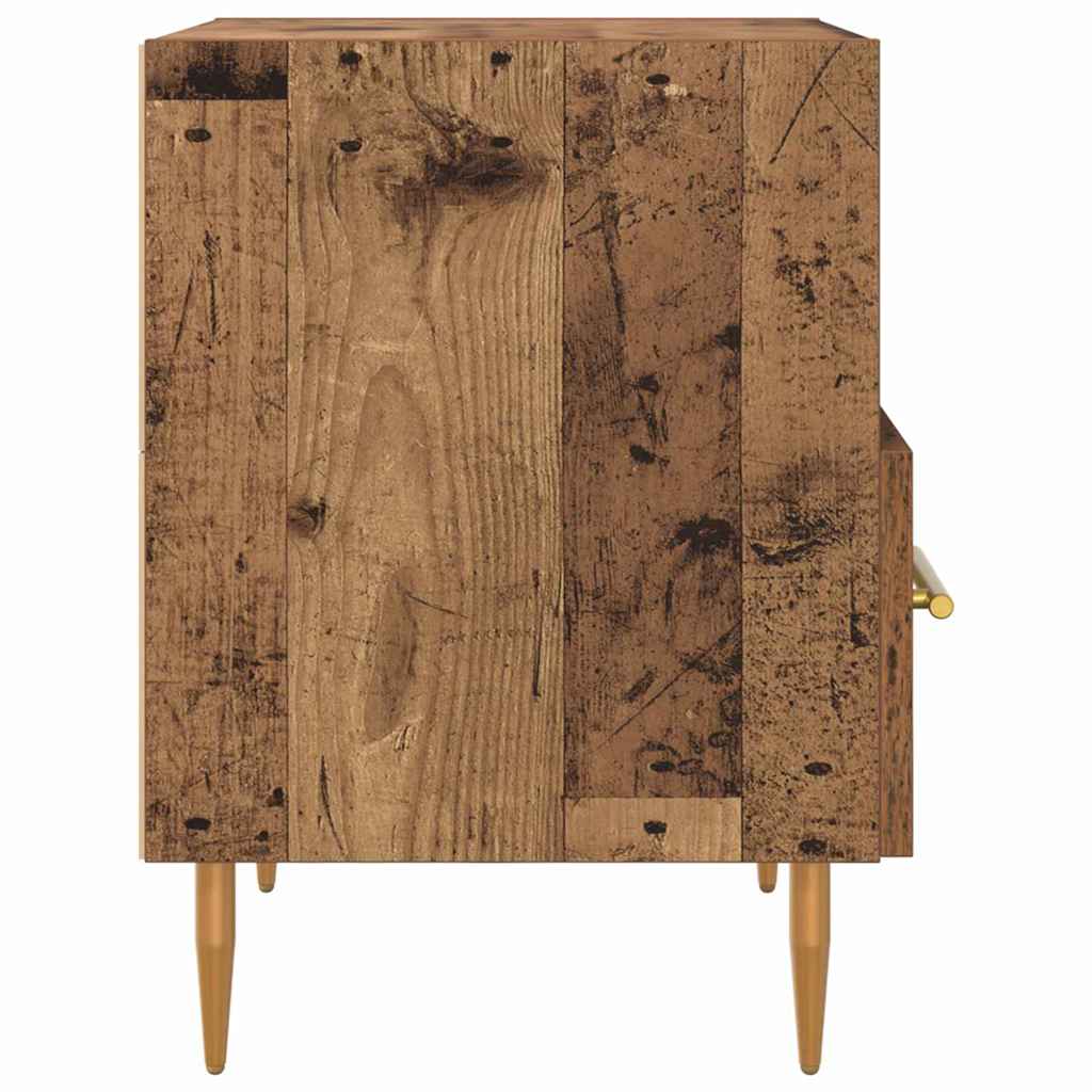 Sengebord 2 pcs Gammelt træ 40 x 35 x 47,5 cm Konstrueret træ